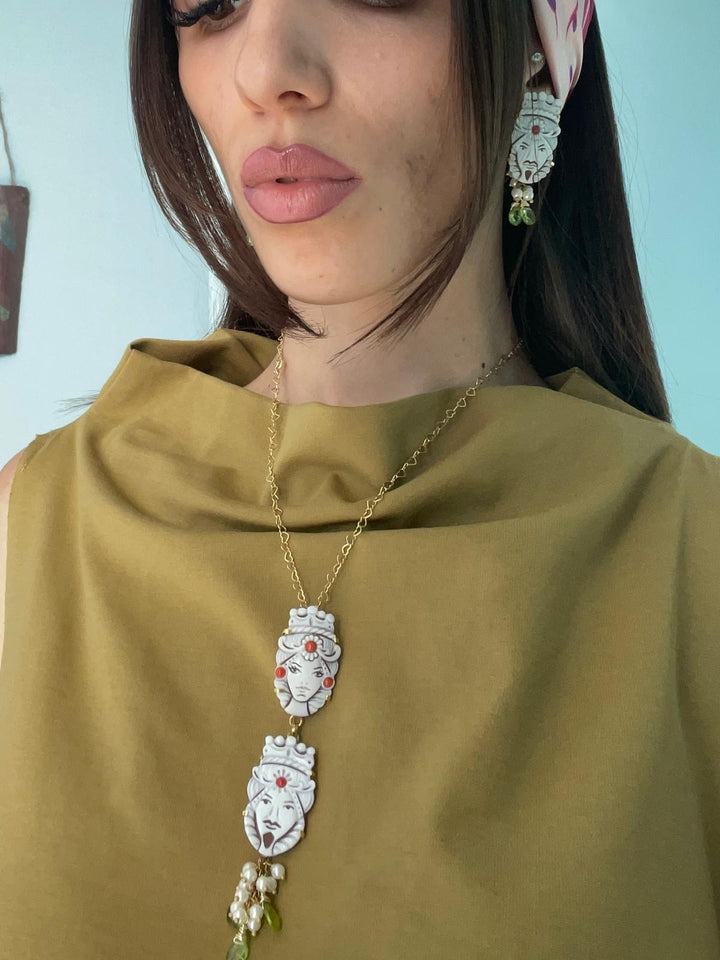 Sicily Collection - Sicilian Moors pendant him and her in cameo mounted on silver