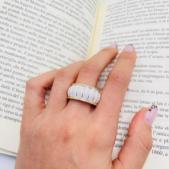 Band ring on silver