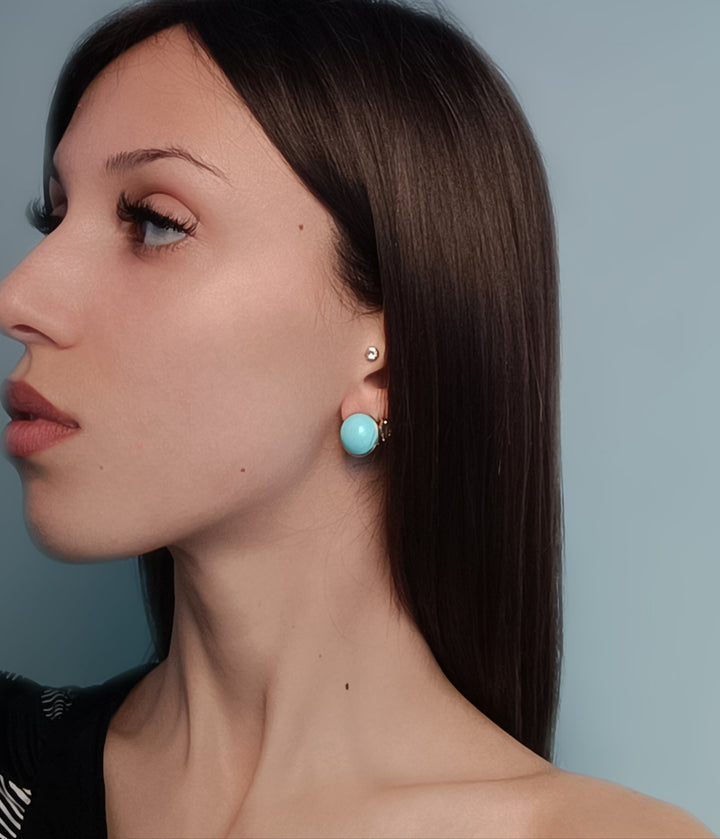 Turquoise and silver paste earrings