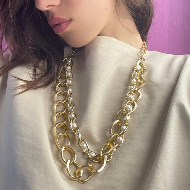 END OF COLLECTION - Multi-strand necklace with pearls