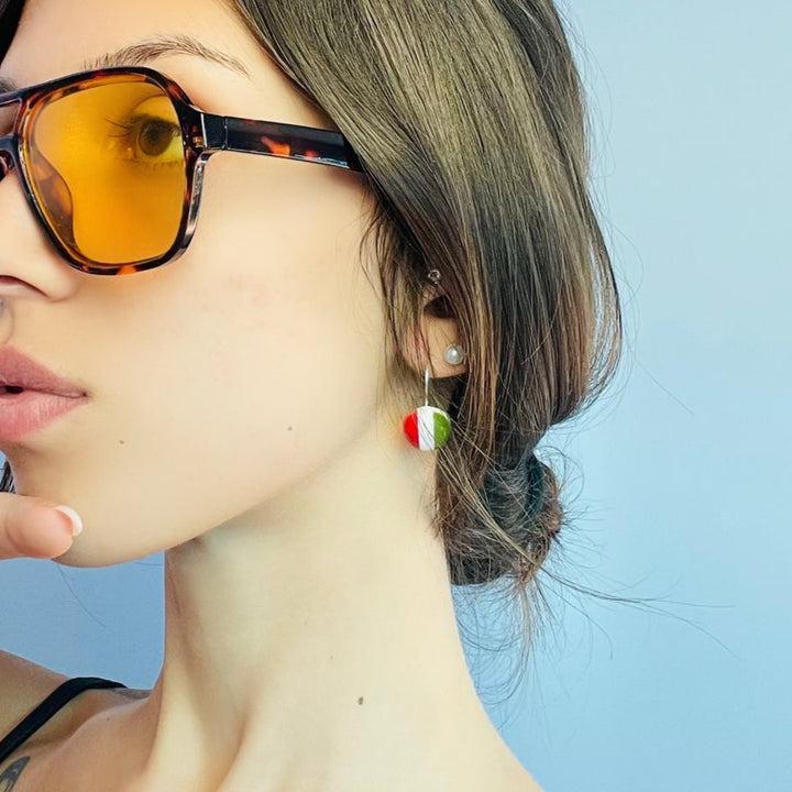 Collezione Made in Italy - GIUBILEO 2025-  Orecchini Italia montati su paste colorate