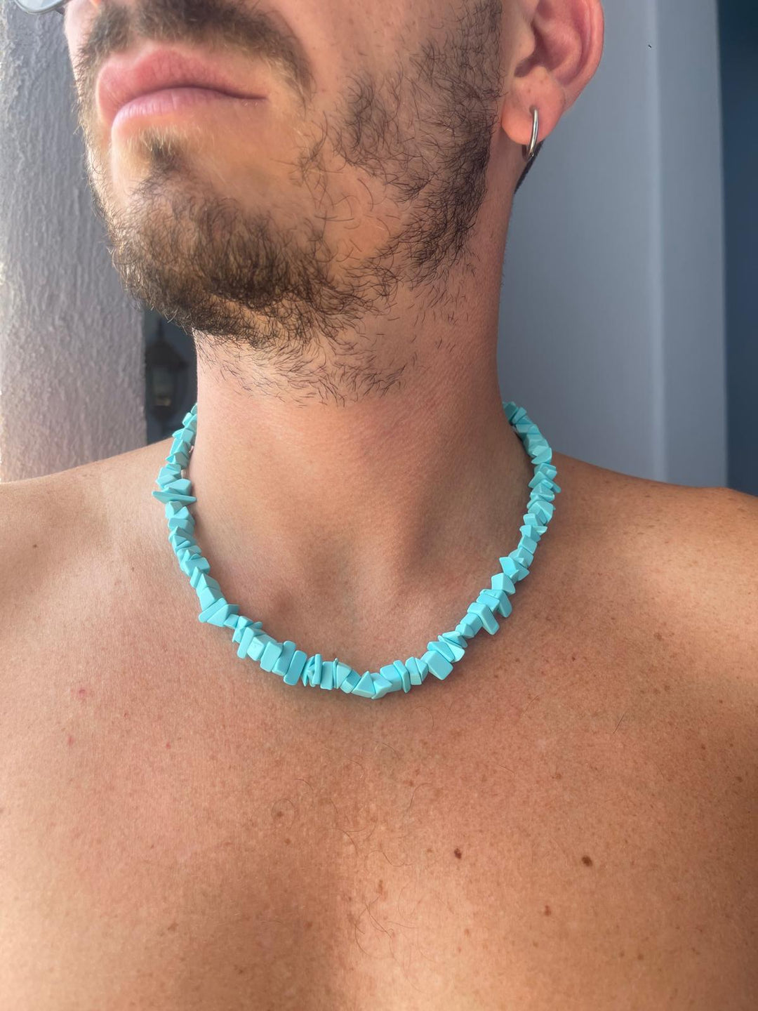 END OF COLLECTION - Turquoise Pasta Cube Necklace