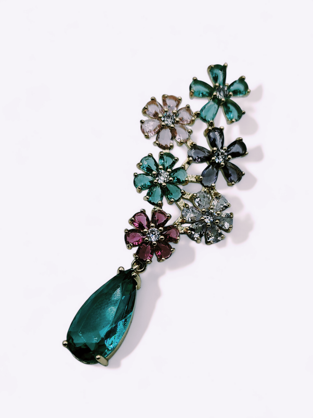 END OF COLLECTION - Rock crystal flower earrings
