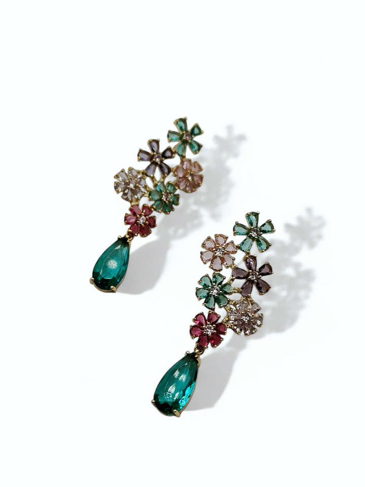 END OF COLLECTION - Rock crystal flower earrings