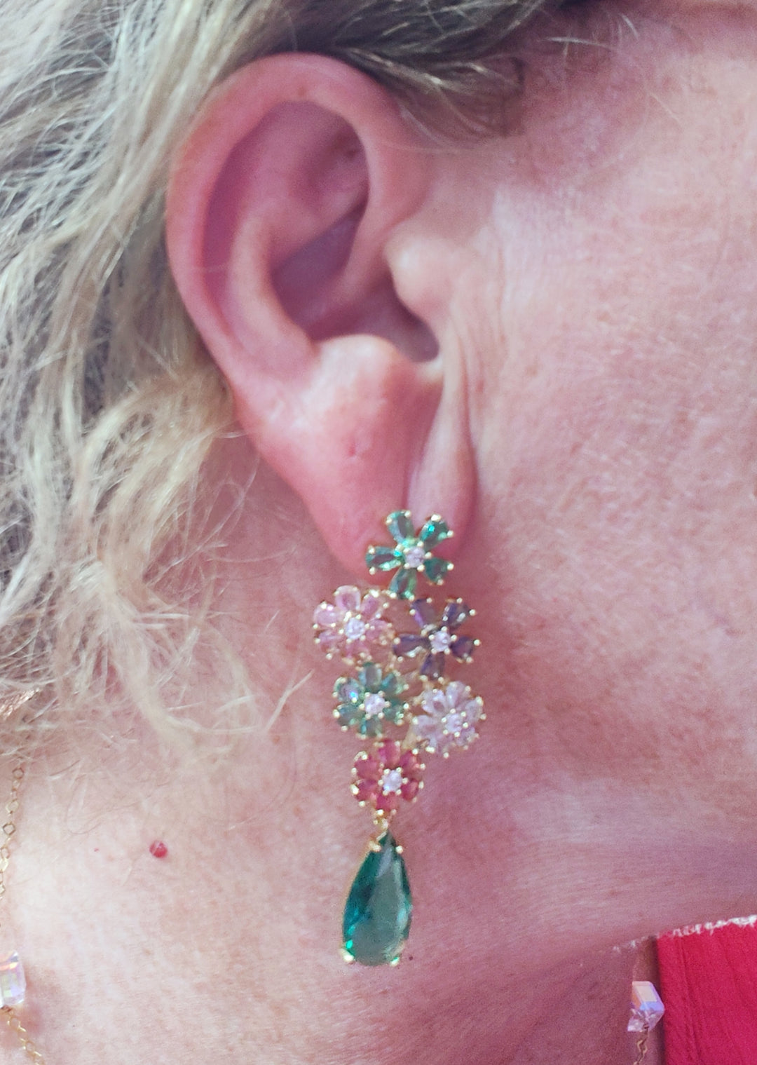 END OF COLLECTION - Rock crystal flower earrings