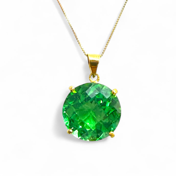 Original green topaz pendant set in silver