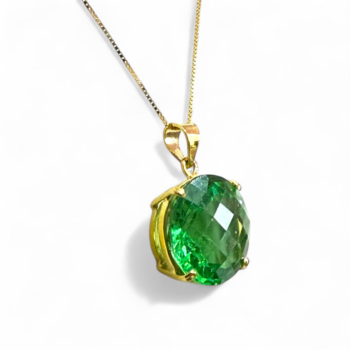Original green topaz pendant set in silver