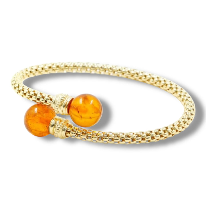 Amber slave bracelet mounted in silver