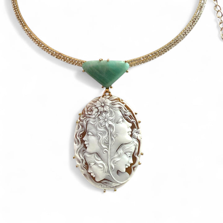 Four Sisters Pendant in Sardonic Cameo