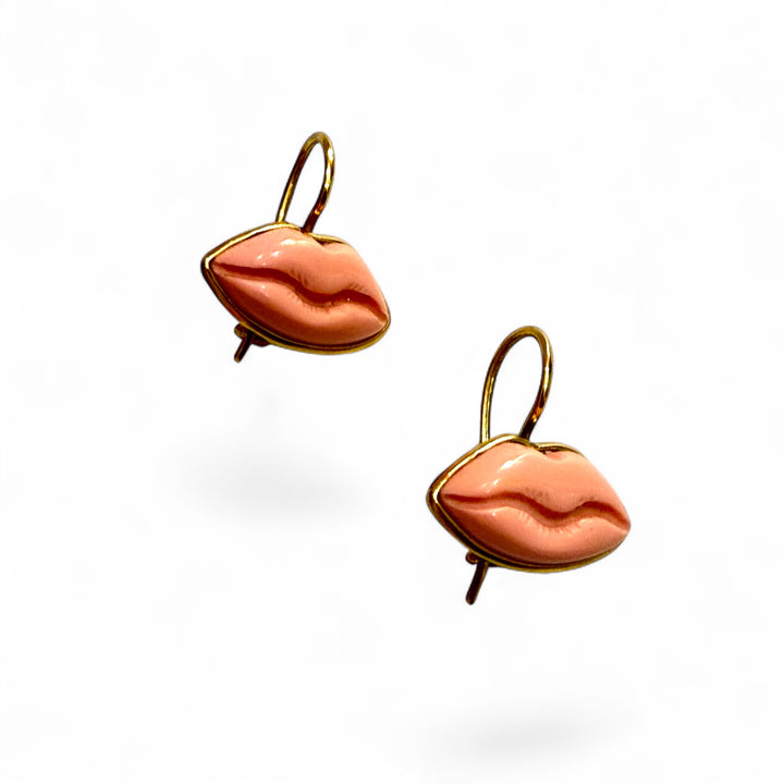 END OF COLLECTION - Turquoise paste kiss earrings mounted on silver