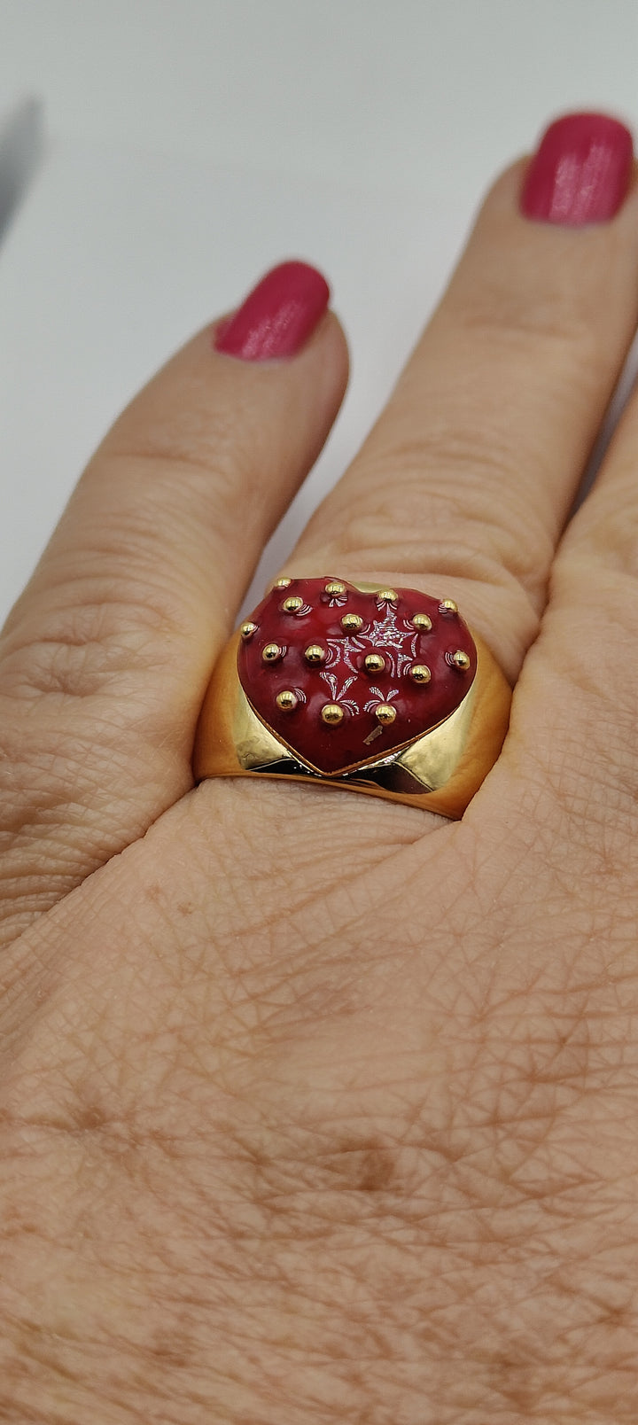 Valentine's Day Gift Idea - LOVE LINE - POLKA DOT HEART RING