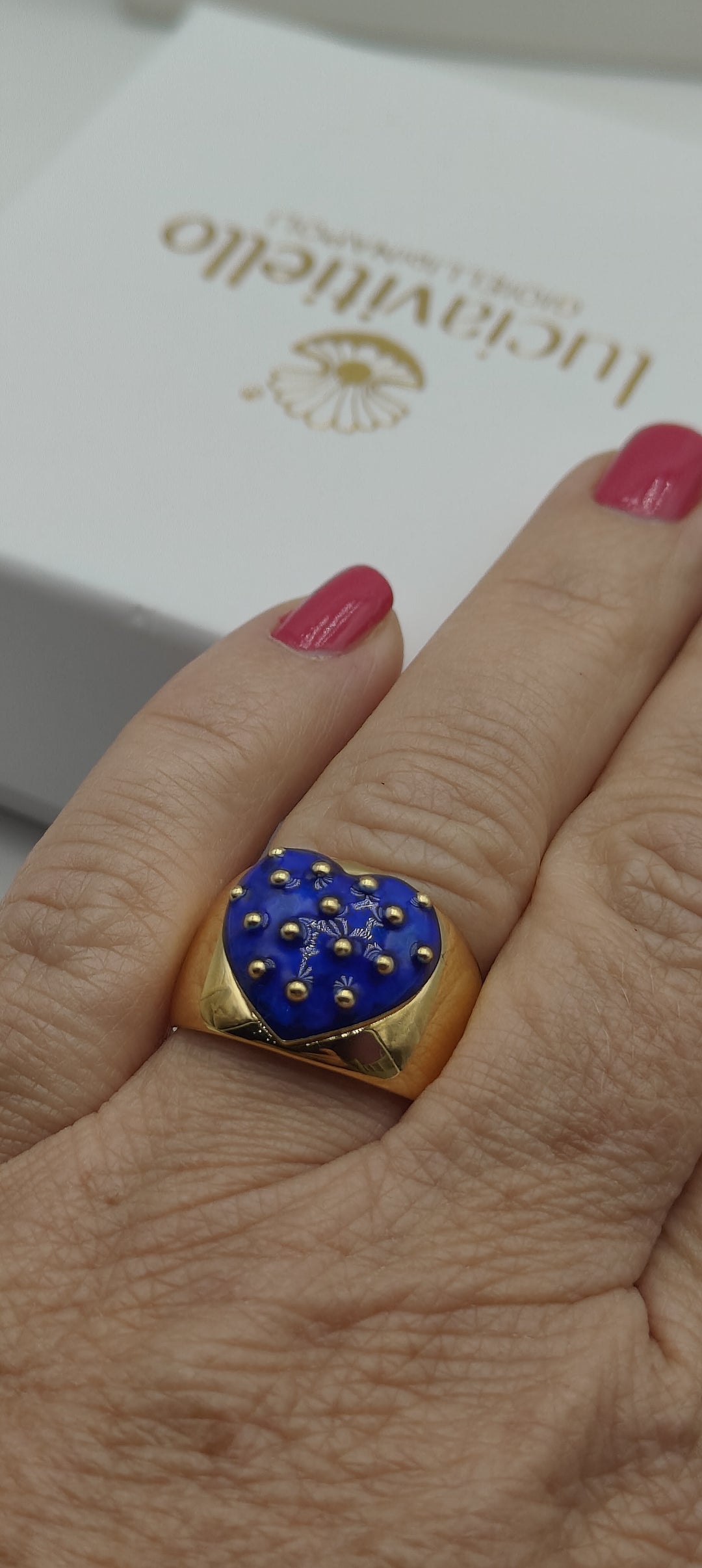 Valentine's Day Gift Idea - LOVE LINE - POLKA DOT HEART RING