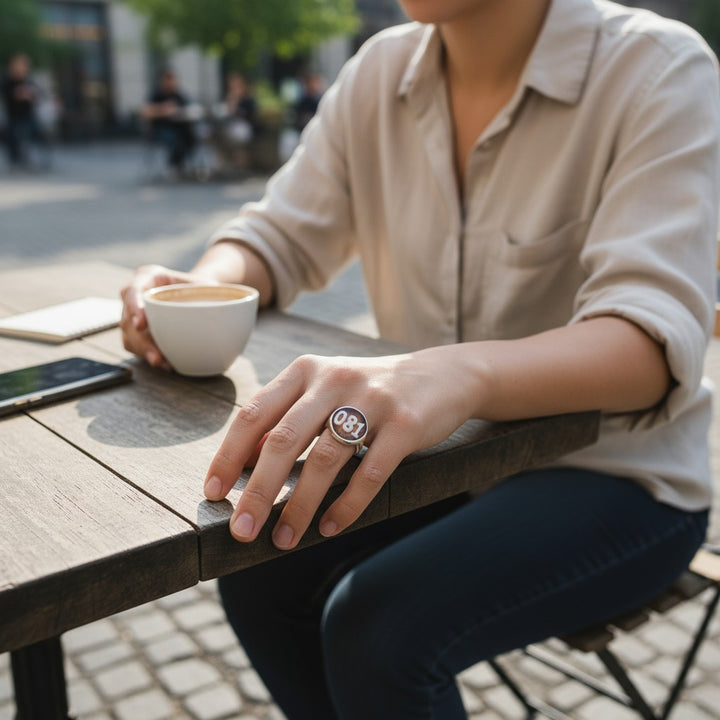 Rings with Neapolitan cameo charms mounted on silver
