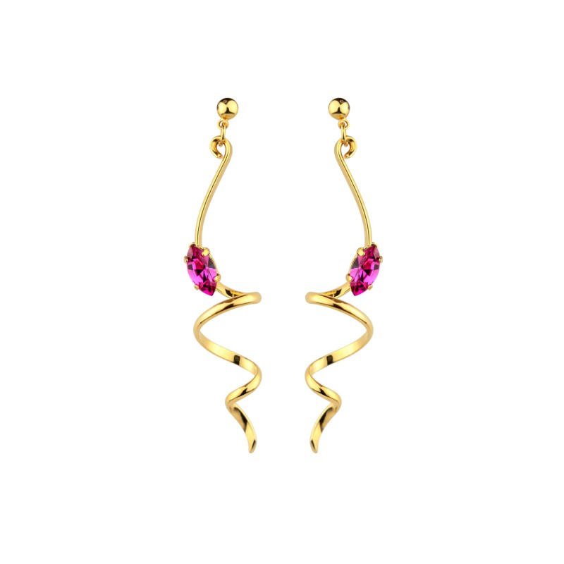 Wave earrings in precious Murano crystal