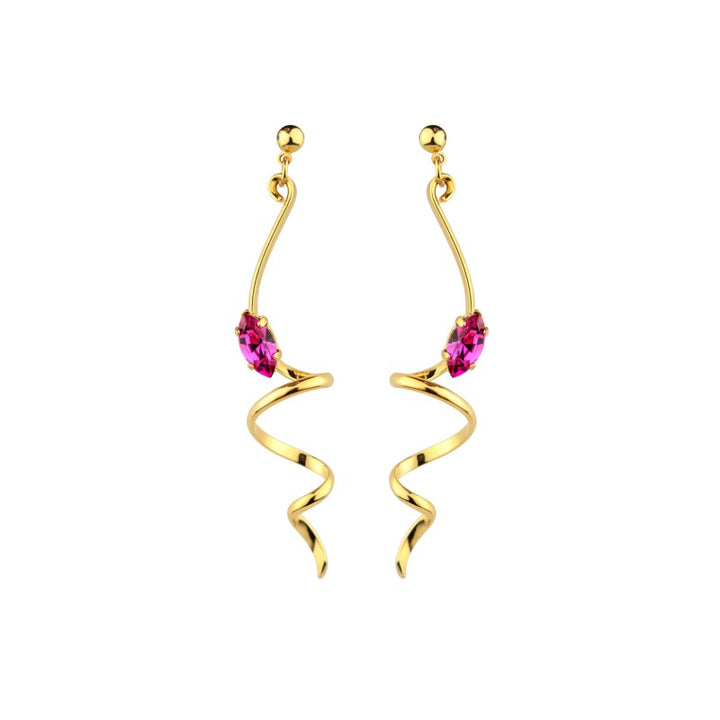Wave earrings in precious Murano crystal