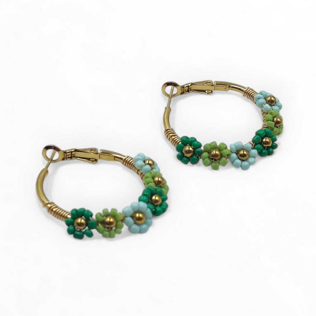 FINE COLLEZIONE - Orecchini "margherita" in agata colorata