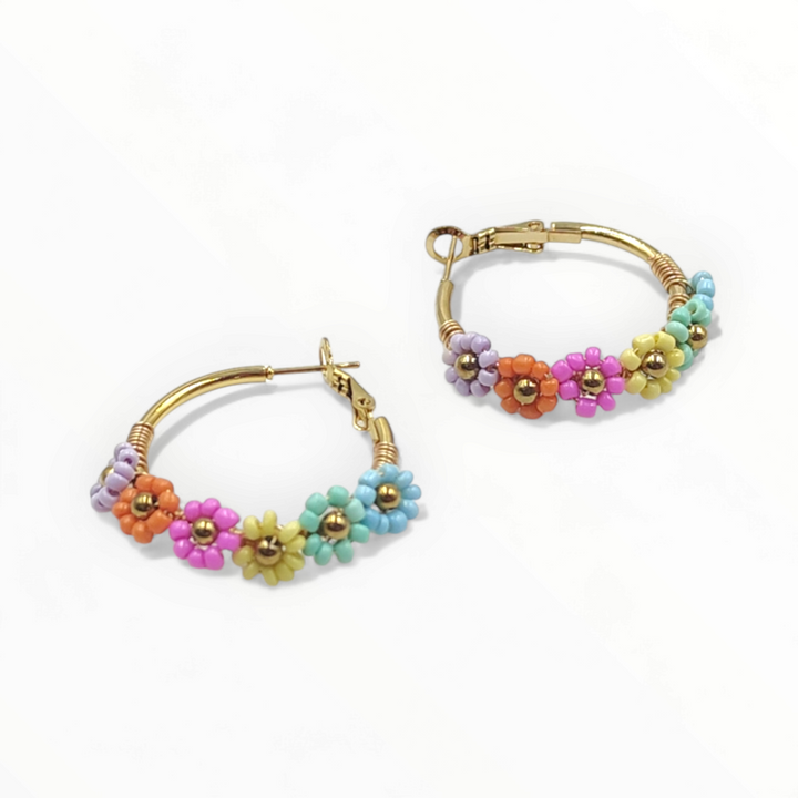 FINE COLLEZIONE - Orecchini "margherita" in agata colorata