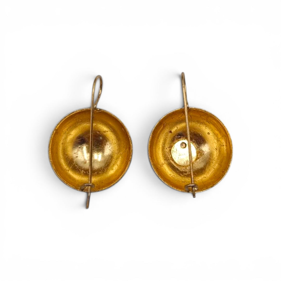 Orecchini Dama di Cammeo montati su Foglia d'oro