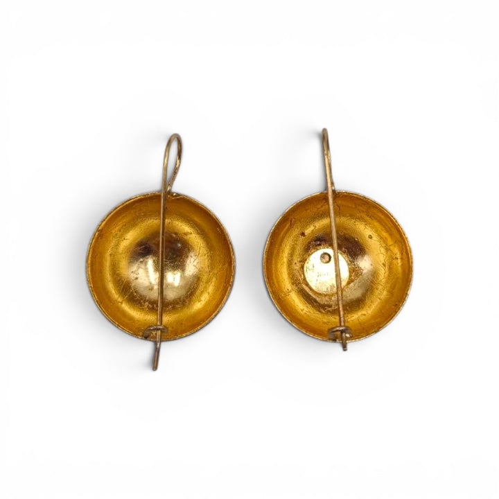 Orecchini Dama di Cammeo montati su Foglia d'oro