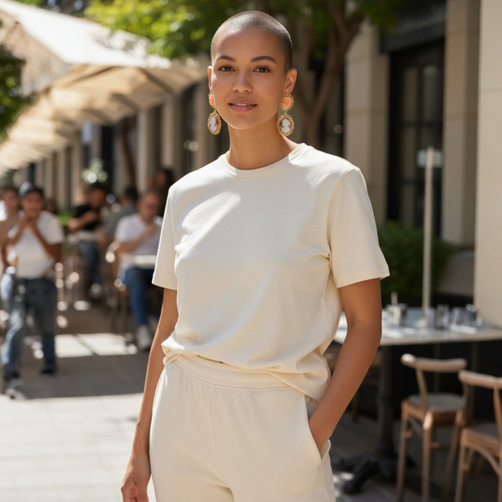 Orecchini Dama di Cammeo e Rosa di Corallo montati in Argento Dorato