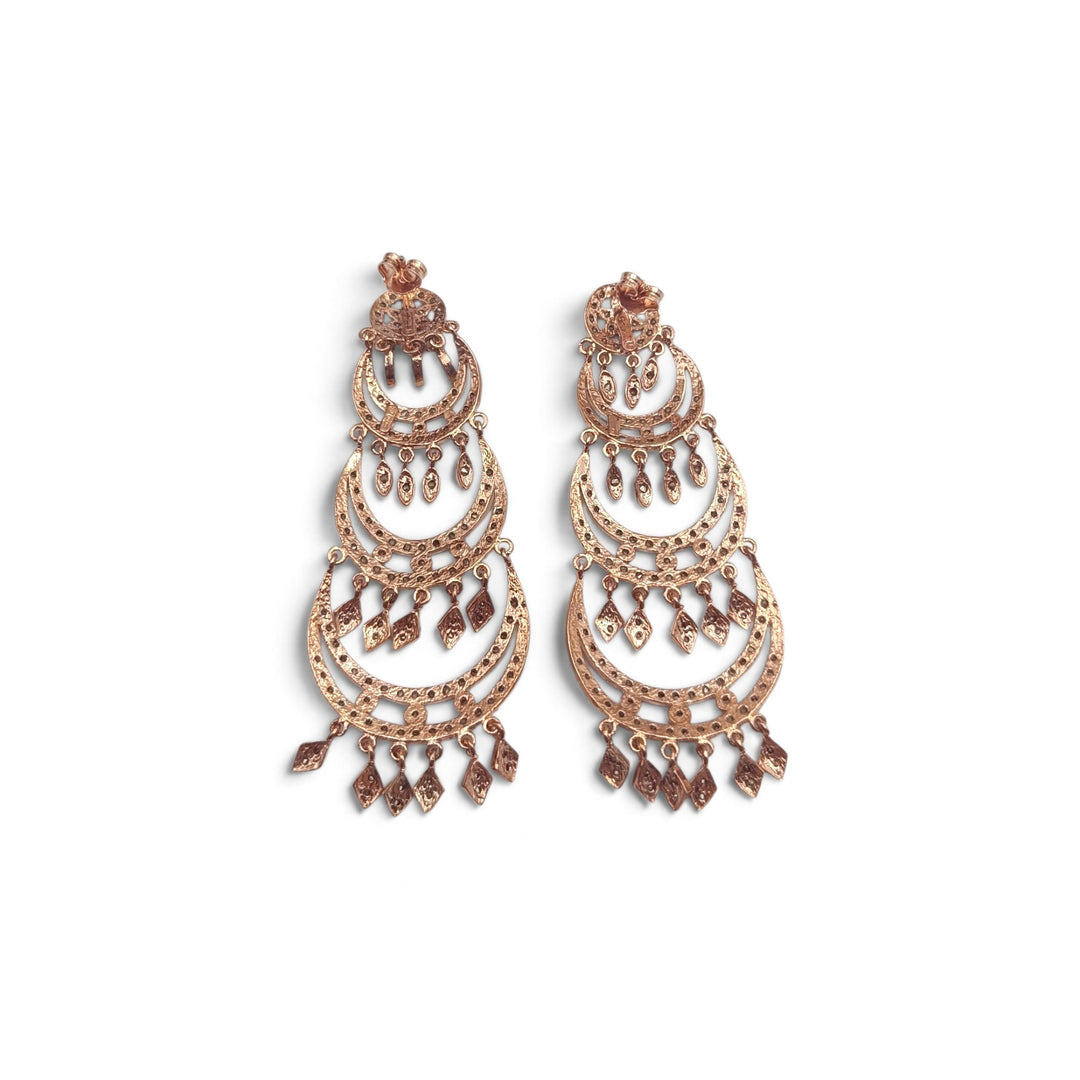 Orecchini Stile Antico con Swarovski montati in Argento Ramato