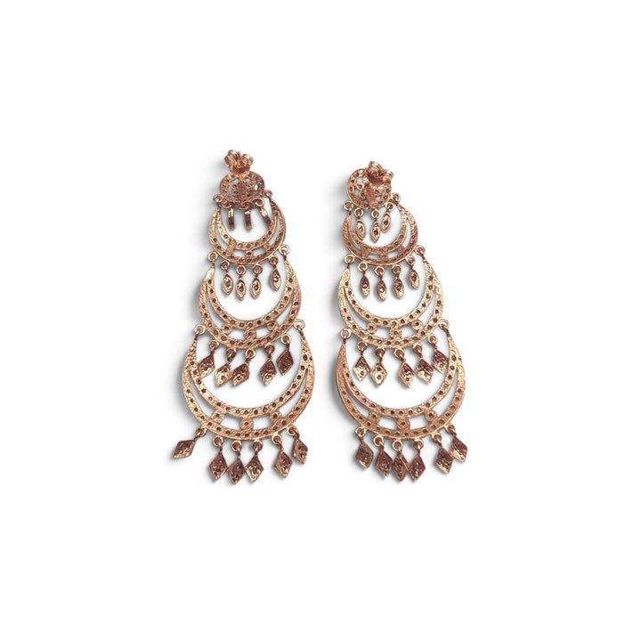 Orecchini Stile Antico con Swarovski montati in Argento Ramato