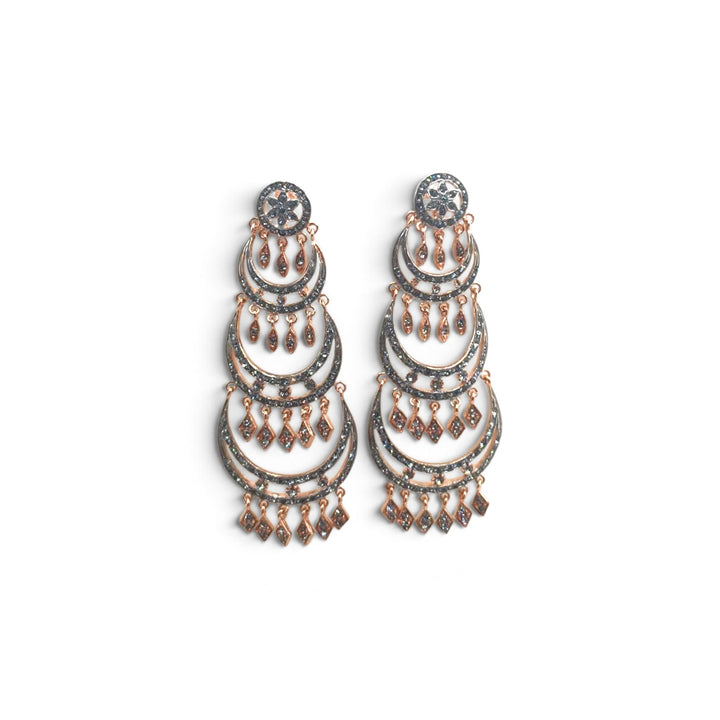 Orecchini Stile Antico con Swarovski montati in Argento Ramato