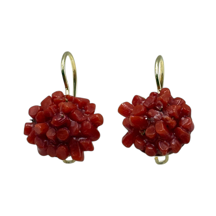 Mediterranean red coral earrings set in silver 