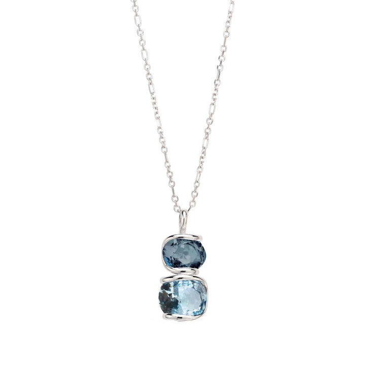 Murano Precious Crystal Aquamarine Pendant Necklace