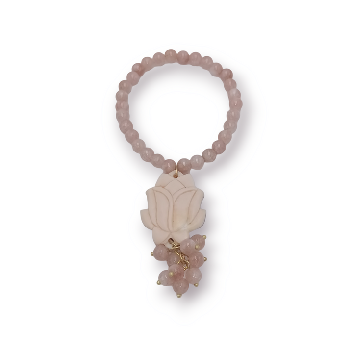 Bracciale tulipano in cammeo montati su perle