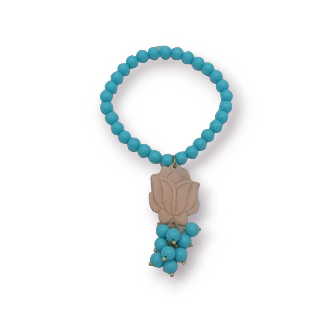 Bracciale tulipano in cammeo montati su perle