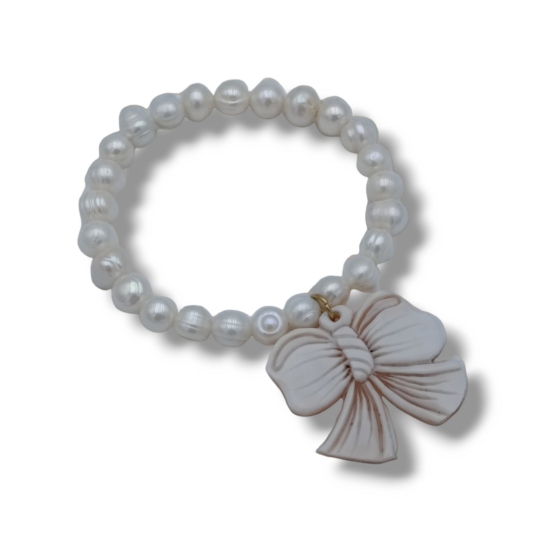 Bracciale fiocco in cammeo montato su pasta turchese
