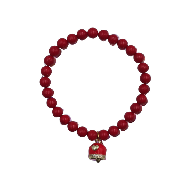 woven bracelet with coral flower