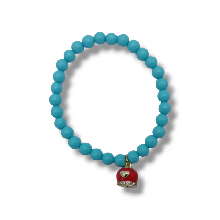 woven bracelet with coral flower