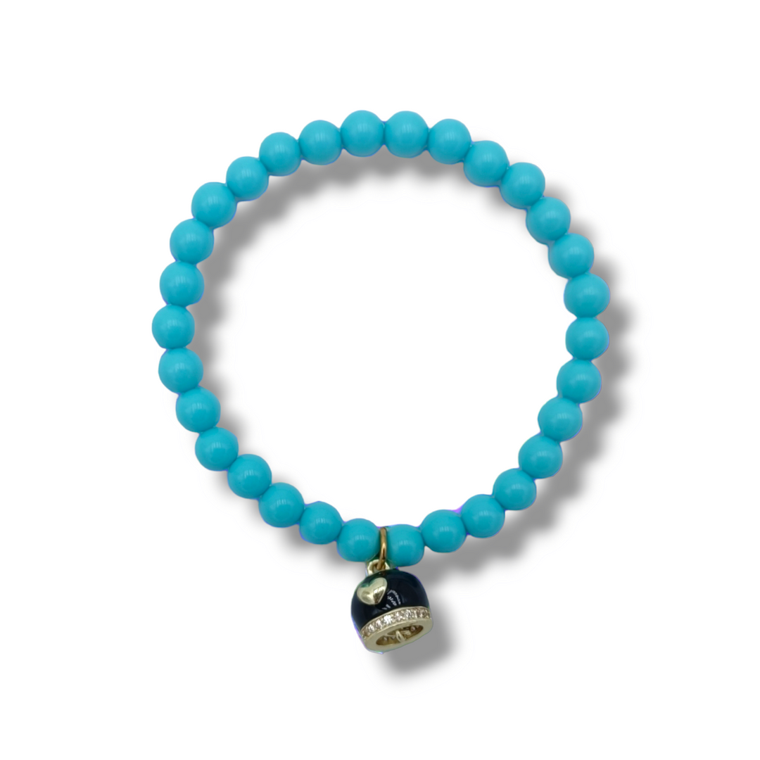 woven bracelet with coral flower