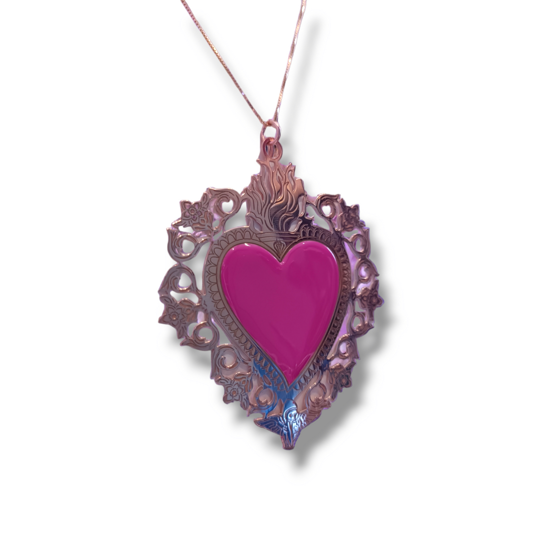 END OF COLLECTION - Sacred heart necklace in silver