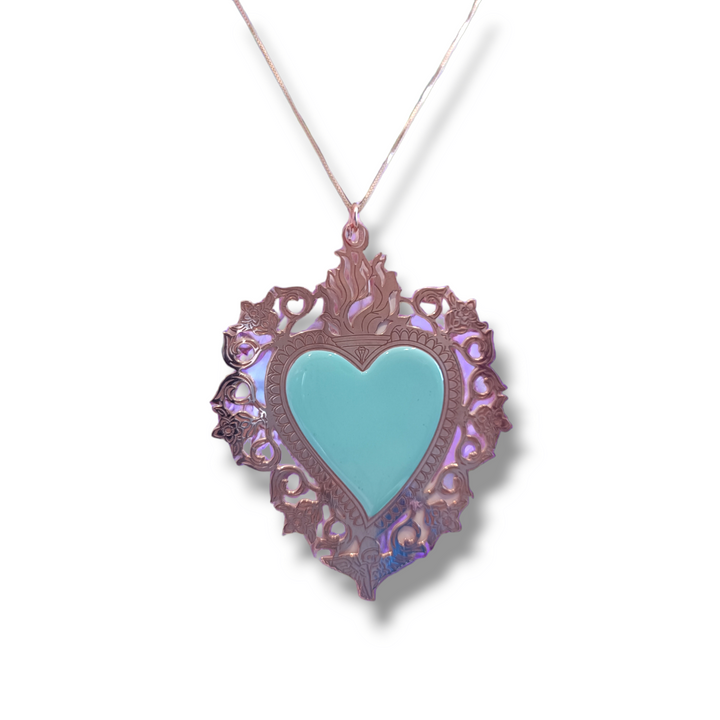 END OF COLLECTION - Sacred heart necklace in silver