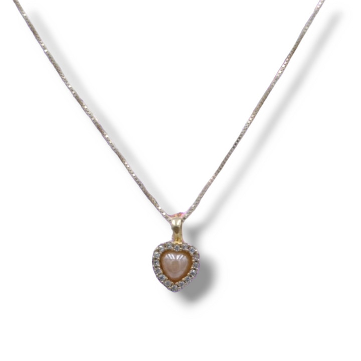 END OF COLLECTION - Heart necklace on turquoise paste and real coral
