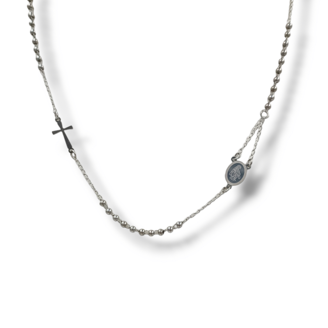 END OF COLLECTION - Rosary necklace on steel