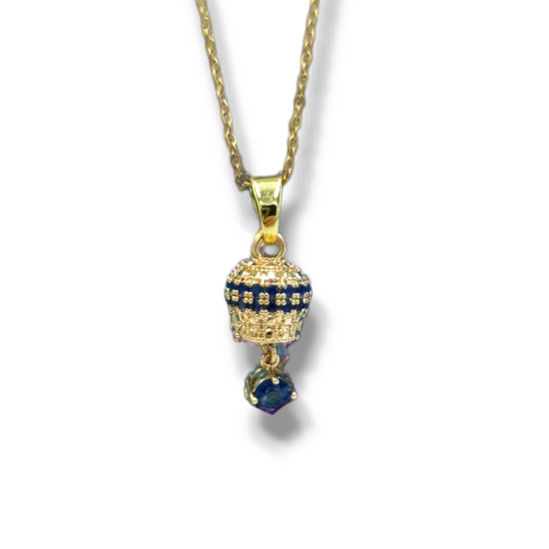 END OF COLLECTION - Bell necklace in zirconia mounted in steel