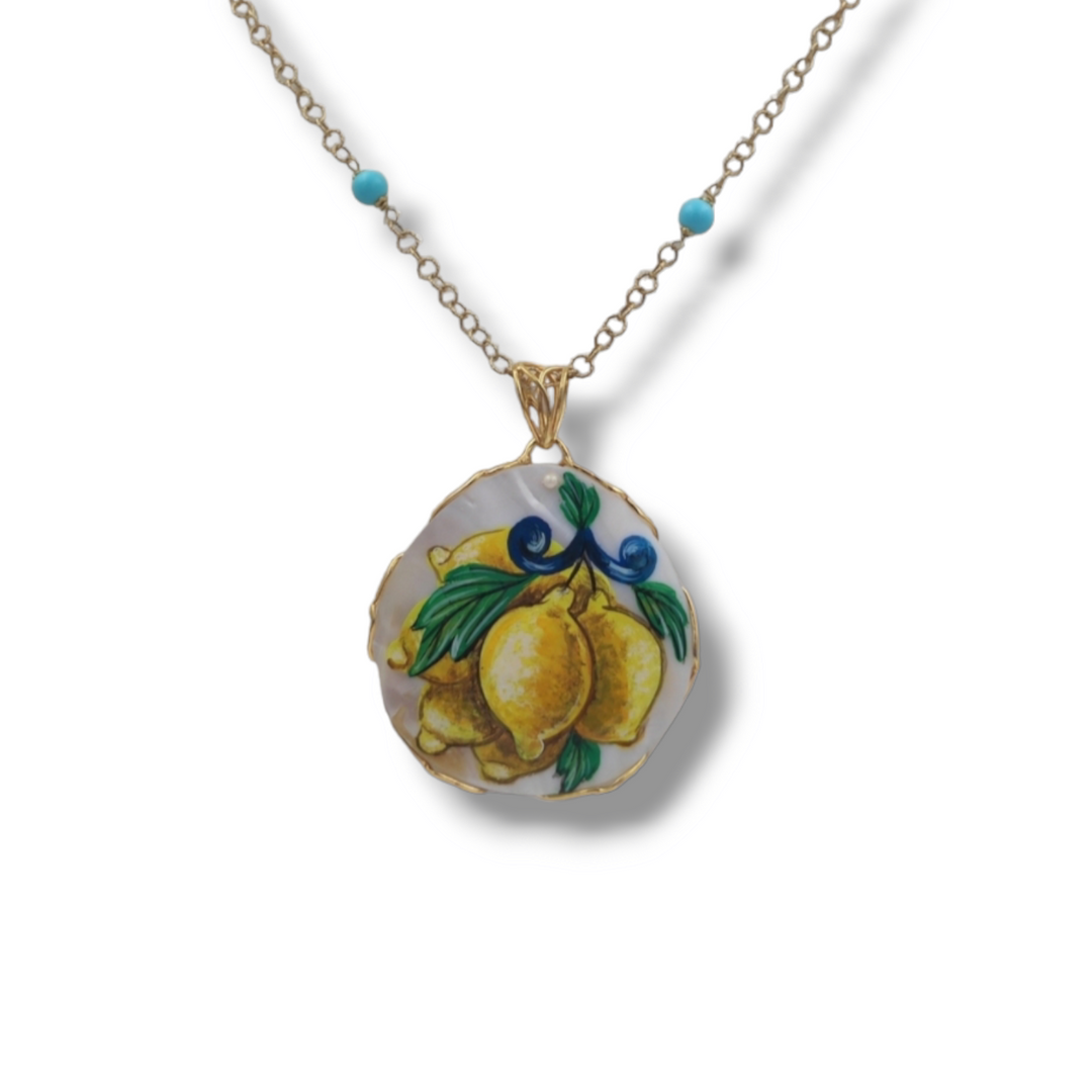 Collana limoni su madreperla