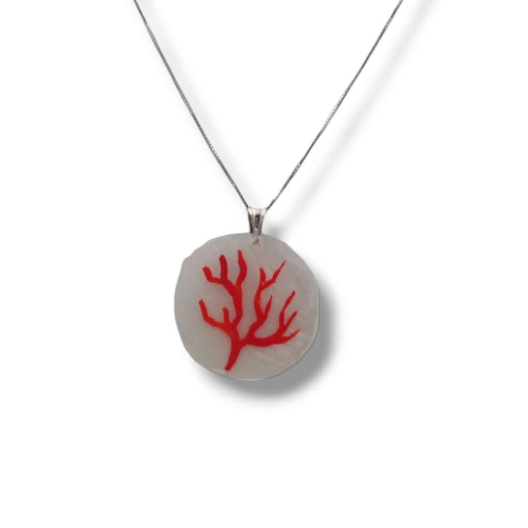 Collana ciondolo ramo su madreperla