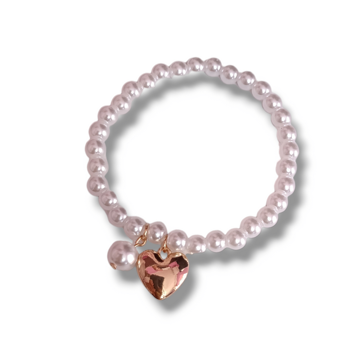 FINE COLLEZIONE - Bracciale cuore e perle