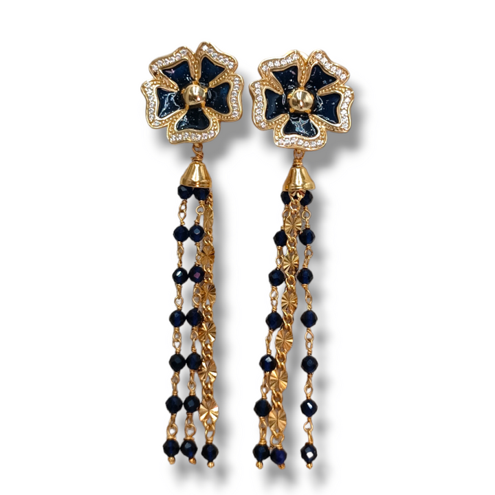 Silver flower earrings