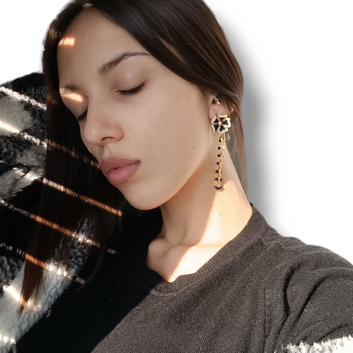 Silver flower earrings