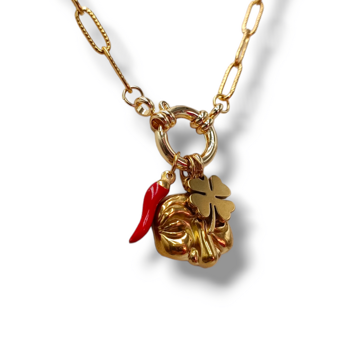END OF COLLECTION - Lucky charm necklace in steel