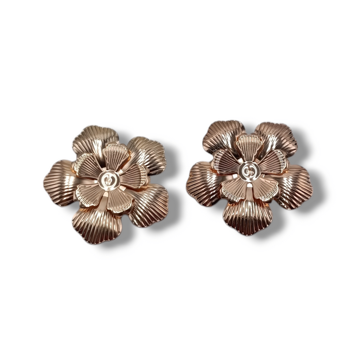 END OF COLLECTION - Brass flower earrings
