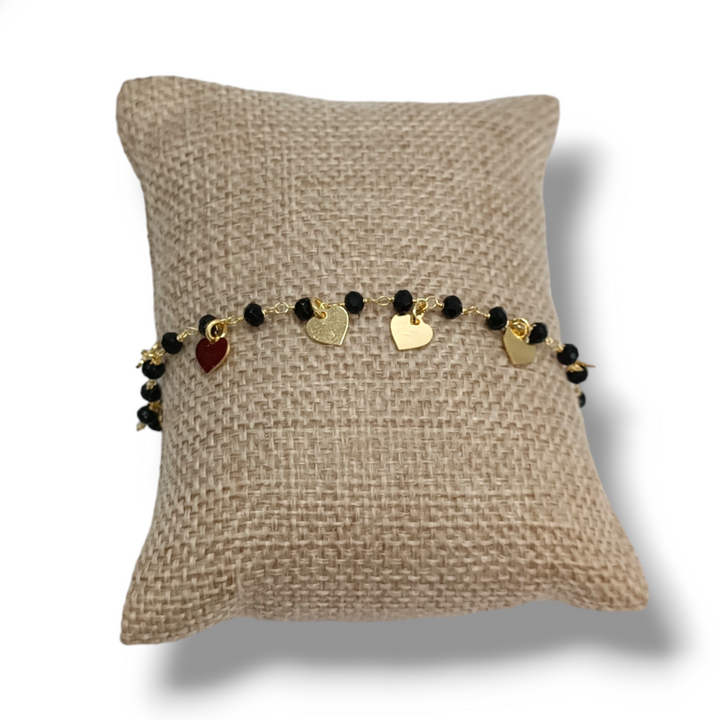 END OF COLLECTION - Gold plated silver heart bracelet