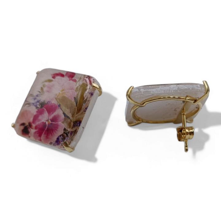 FINE COLLEZIONE - Orecchini gemme montato su argento