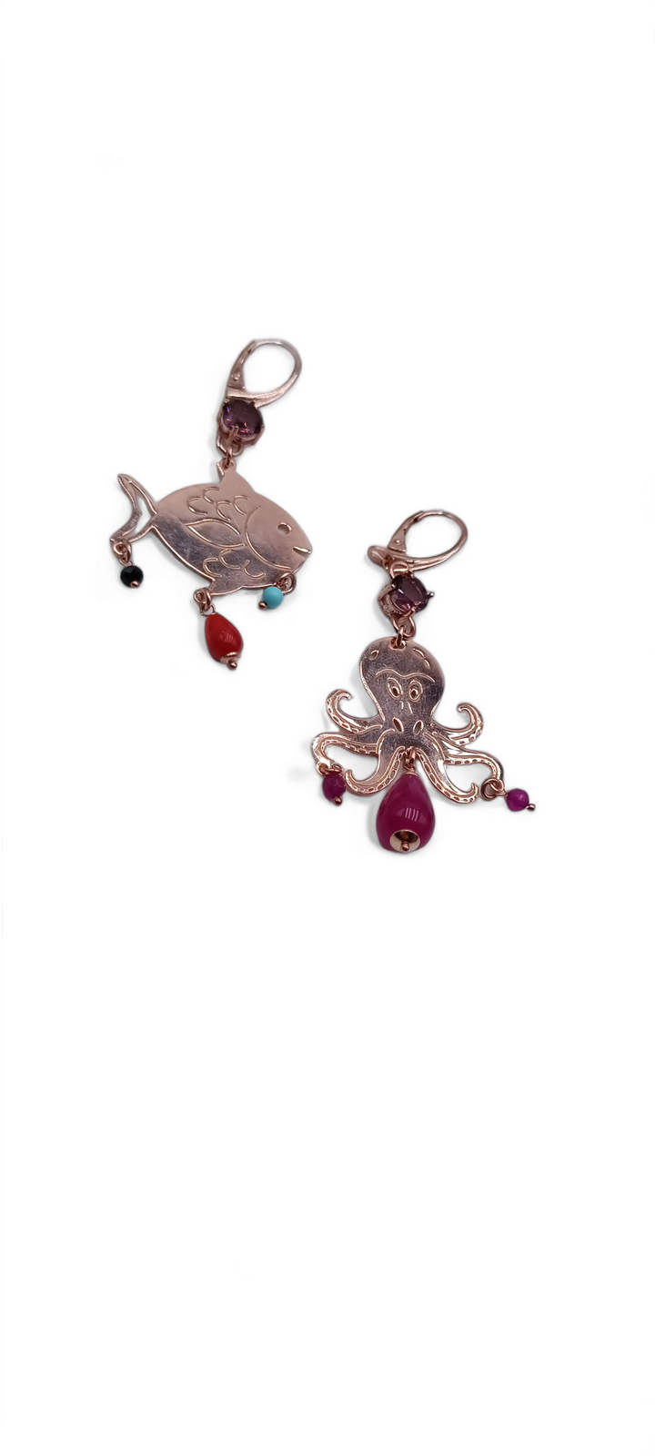 END OF COLLECTION - Marine earrings on silver and agate